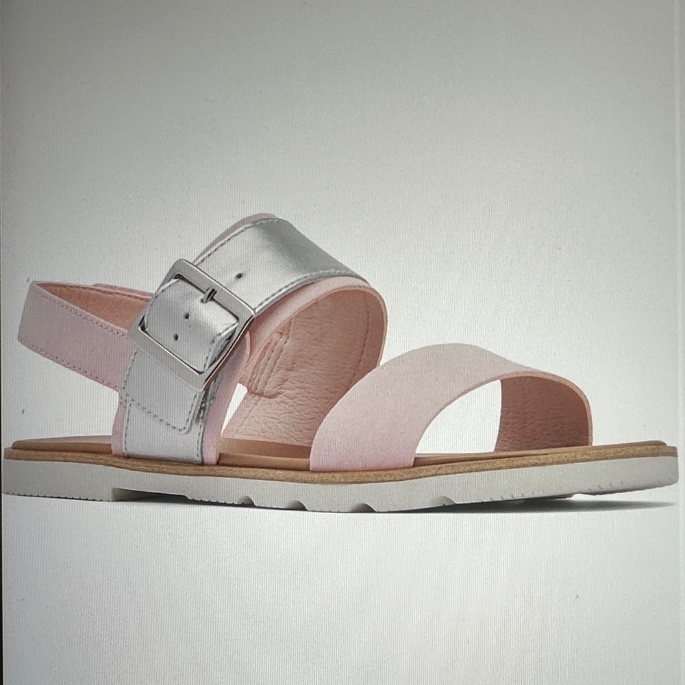New in Box $99 Sorel Stylish Pink and Silver Women's Sandals sz 8